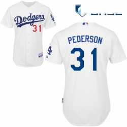 Youth Majestic Los Angeles Dodgers 31 Joc Pederson Replica White Home Cool Base MLB Jersey