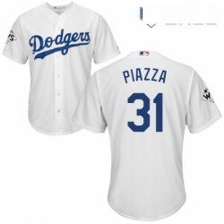 Youth Majestic Los Angeles Dodgers 31 Mike Piazza Authentic White Home 2017 World Series Bound Cool Base MLB Jersey