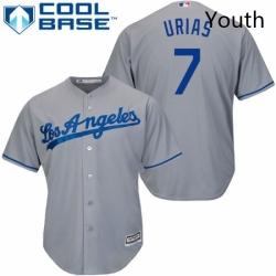 Youth Majestic Los Angeles Dodgers 7 Julio Urias Replica Grey Road Cool Base MLB Jersey