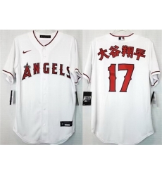 Men Los Angeles Angels 17  u5927 u8C37 u7FD4 u5E73 White Cool Base Stitched Jersey