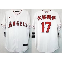 Men Los Angeles Angels 17  u5927 u8C37 u7FD4 u5E73 White Cool Base Stitched Jersey