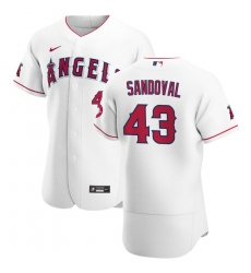 Men Los Angeles Angels 43 Patrick Sandoval Men Nike White Home 2020 Flex Base Player MLB Jersey