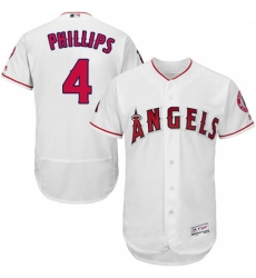 Mens Majestic Los Angeles Angels of Anaheim 4 Brandon Phillips White Flexbase Authentic Collection MLB Jersey