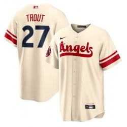 Youth Los Angeles Angels 27 Mike Trout 2022 Cream City Connect Stitched Jerseys