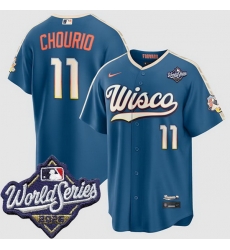 Men Milwaukee Brewers 11 Jackson Chourio Nike 2026 World Series City Connect Stitched Baseball Jersey Men Milwaukee Brewers 11 Jackson Chourio Nike 2026 World Series City Connect Stitched Baseball Jersey