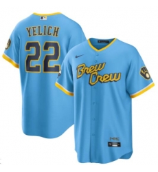 Men's Milwaukee Brewers #22 Christian Yelich 2022 City Connect Edition Jersey