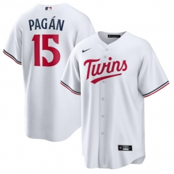 Men Minnesota Twins 15 Emilio Pag E1n White Cool Base Stitched Jersey