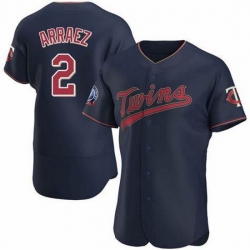 Men Minnesota Twins 2 Luis Arraez Men Nike Navy Home 2020 Flex Base Player MLB Jersey