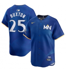 Men Minnesota Twins 25 Byron Buxton Royal 2024 City Connect Limited Stitched Baseball Jersey