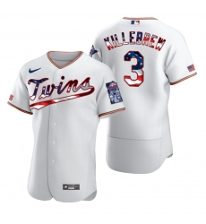 Men Minnesota Twins 3 Harmon Killebrew Men Nike White Fluttering USA Flag Limited Edition Flex Base MLB Jersey