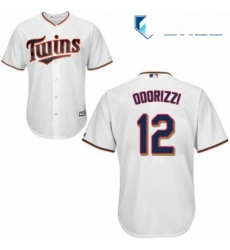 Mens Majestic Minnesota Twins 12 Jake Odorizzi Replica White Home Cool Base MLB Jersey 