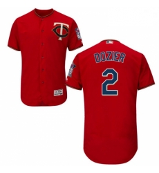 Mens Majestic Minnesota Twins 2 Brian Dozier Authentic Scarlet Alternate Flex Base Authentic Collection MLB Jersey