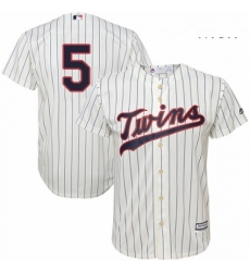 Mens Majestic Minnesota Twins 5 Eduardo Escobar Replica Cream Alternate Cool Base MLB Jersey 