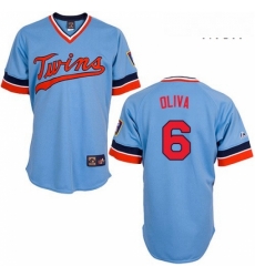 Mens Majestic Minnesota Twins 6 Tony Oliva Replica Light Blue Cooperstown Throwback MLB Jersey