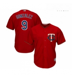 Mens Minnesota Twins 9 Marwin Gonzalez Replica Scarlet Alternate Cool Base Baseball Jersey 