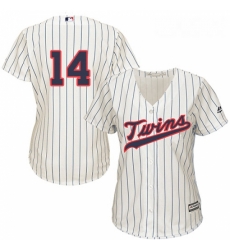 Womens Majestic Minnesota Twins 14 Kent Hrbek Authentic Cream Alternate Cool Base MLB Jersey