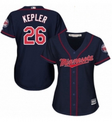 Womens Majestic Minnesota Twins 26 Max Kepler Replica Navy Blue Alternate Road Cool Base MLB Jersey