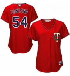 Womens Majestic Minnesota Twins 54 Ervin Santana Authentic Scarlet Alternate Cool Base MLB Jersey