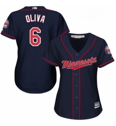 Womens Majestic Minnesota Twins 6 Tony Oliva Replica Navy Blue Alternate Road Cool Base MLB Jersey