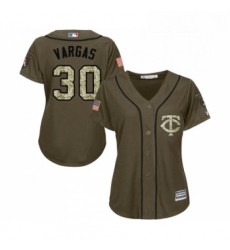 Womens Minnesota Twins 30 Kennys Vargas Authentic Green Salute to Service Baseball Jersey