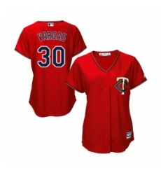 Womens Minnesota Twins 30 Kennys Vargas Replica Scarlet Alternate Cool Base Baseball Jersey