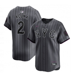 Men New York Mets Acuna #2 City Connect Stitched MLB Jersey