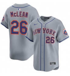 Men New York Mets Nike Nolan McLean #26 Gray Home Stitched Player Jersey