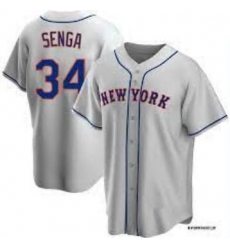 Men Nike New York Mets Kodai Senga #34 Gray Stitched FLexbase MLB Jersey