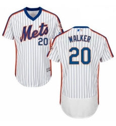 Mens Majestic New York Mets 20 Neil Walker White Alternate Flex Base Authentic Collection MLB Jersey