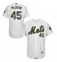 Mens Majestic New York Mets 45 Tug McGraw Authentic White 2016 Memorial Day Fashion Flex Base MLB Jersey