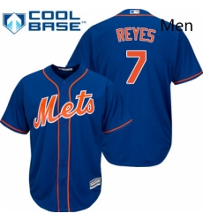 Mens Majestic New York Mets 7 Jose Reyes Replica Royal Blue Alternate Home Cool Base MLB Jersey