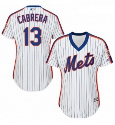 Womens Majestic New York Mets 13 Asdrubal Cabrera Replica White Alternate Cool Base MLB Jersey