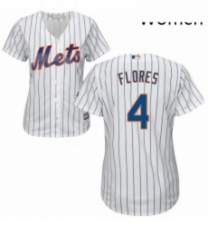 Womens Majestic New York Mets 4 Wilmer Flores Authentic White Home Cool Base MLB Jersey