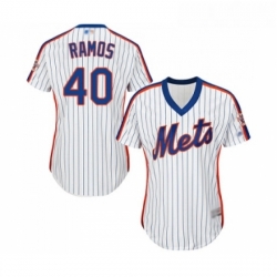 Womens New York Mets 40 Wilson Ramos Authentic White Alternate Cool Base Baseball Jersey 