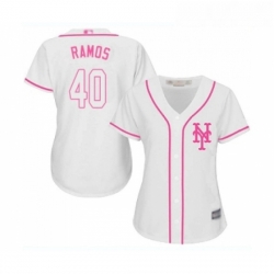 Womens New York Mets 40 Wilson Ramos Authentic White Fashion Cool Base Baseball Jersey 