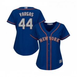 Womens New York Mets 44 Jason Vargas Authentic Royal Blue Alternate Road Cool Base Baseball Jersey 