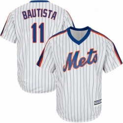 Youth Majestic New York Mets 11 Jose Bautista Authentic White Alternate Cool Base MLB Jersey 