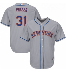 Youth Majestic New York Mets 31 Mike Piazza Replica Grey Road Cool Base MLB Jersey