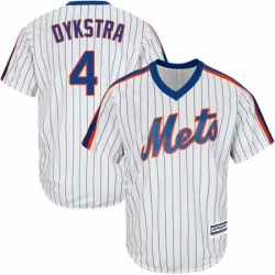 Youth Majestic New York Mets 4 Lenny Dykstra Authentic White Alternate Cool Base MLB Jersey