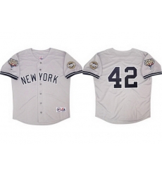 Men New York Yankees  42 Mariano Rivera Gray 2009 World Series Road Stitched Baseball Jersey