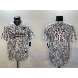 Men New York Yankees Team Big Logo 2024 Arctic Camo Stitched Baseball Jersey