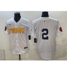 Men New York Yankees X Spider Man  2 Derek Jeter White Limited Stitched Baseball Jersey