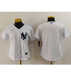 Women New York Yankees White Team Big Logo Cool Base Stitched Jersey 17