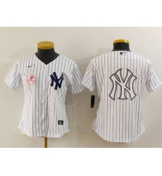 Women New York Yankees White Team Big Logo Cool Base Stitched Jersey 1