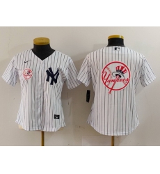 Women New York Yankees White Team Big Logo Cool Base Stitched Jersey 5