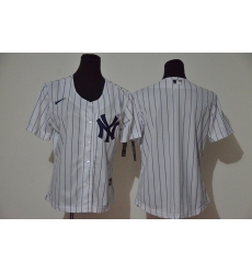 Women Yankees Blank White Women Cool Base Jersey