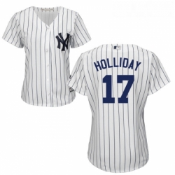 Womens Majestic New York Yankees 17 Matt Holliday Authentic White Home MLB Jersey