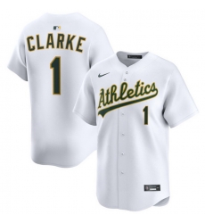 Men Athletics Nike Home Limited Custom Jersey White Clarke Denzel 1