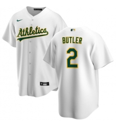 Men Oakland Athletics 2 Lawrence Butler White Cool Base Stitched Jersey