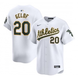 Men Oakland Athletics 20 Zack Gelof White Home Limited Stitched Jersey